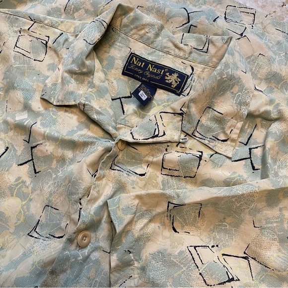 Nat Nast Other - Nat Nast Mens Medium 100% Silk Hawaiian Short Sleeve Button Down